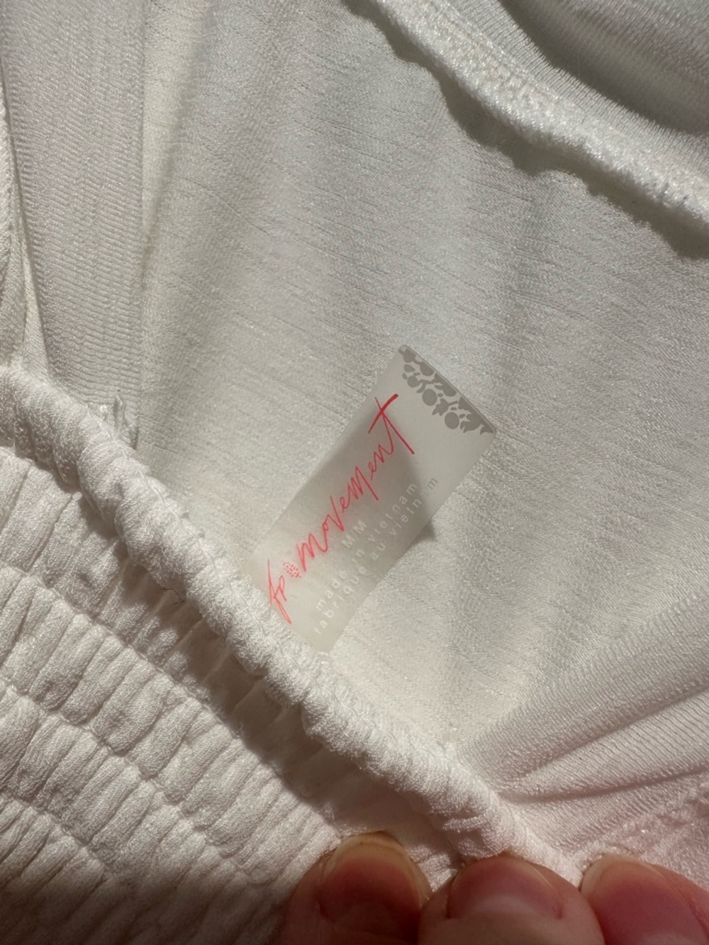 Free People Movement White Smocked Crop Top - Picture 5 of 7
